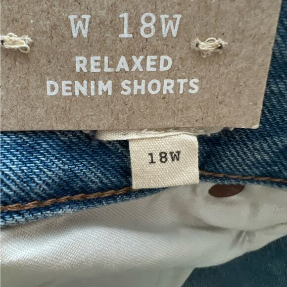 Madewell Relaxed Denim Distressed Raw Hem Jeans Shorts Size 18W - Picture 6 of 15